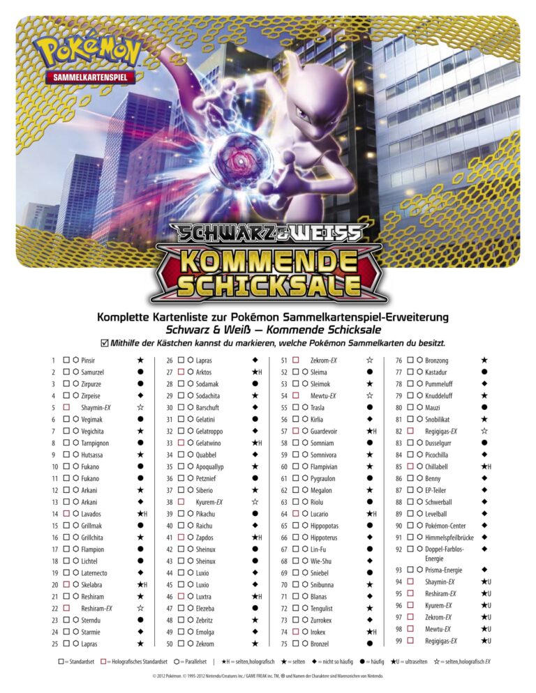 Pokémon-Schwarz-Weiß-Kommende-Schicksale-Kartenliste-Checkliste-Deutsch