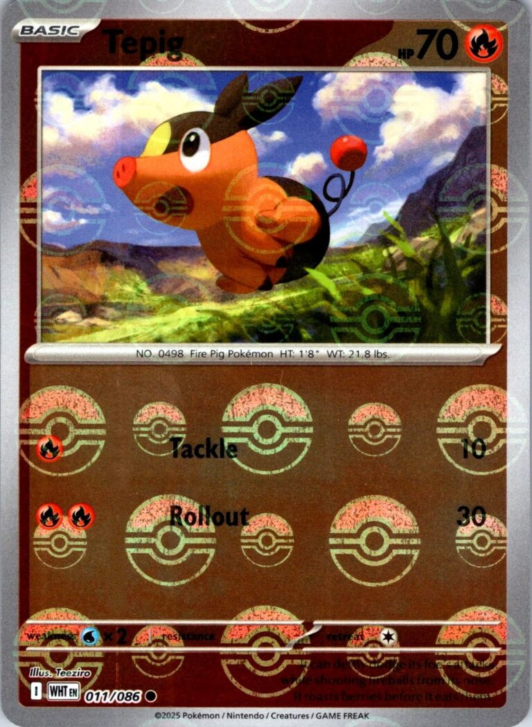 Pokémon-Schwarze-Blitze-Weiße-Flammen-Pokéball-Reverse-Holo-Pokémon-Karte
