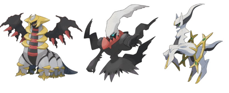 Pokémon-Spiele-Diamant-Perl-Giratina-Darkrai-Arceus