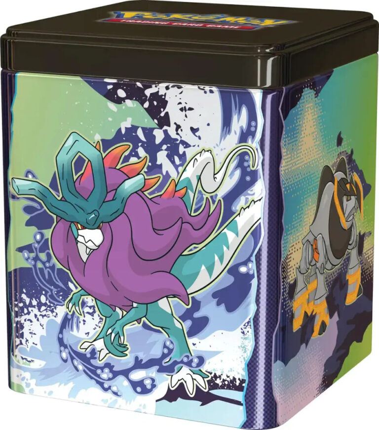 Pokémon-Stapel-Tin-Box-2025-Windewoge-Keilflamme-Eisenblatt-Eisenfels-TCG-Sammelkartenspiel