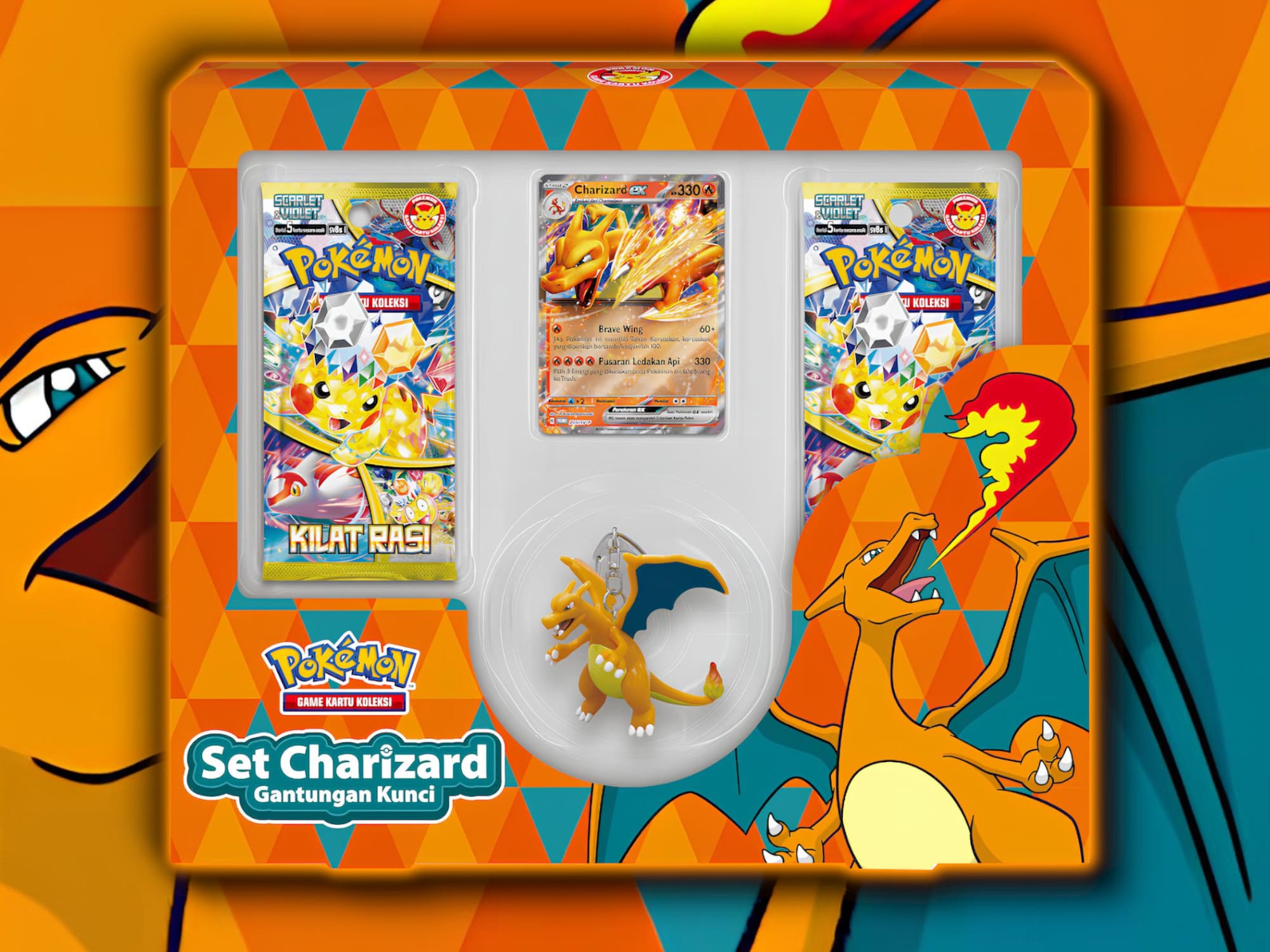 Pokémon-TCG-Charizard-Keychain-Box-Glurak-Schlüsselanhänger-Box-Kollektion-Indonesien