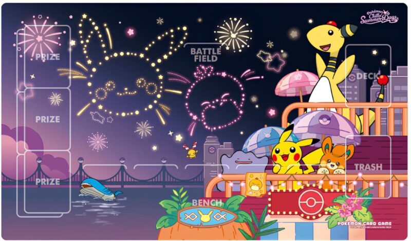 Pokémon-TCG-Playmat-Spielunterlage-Zubehör-Karten-Chillin-Summer-Days-Night-Korea-Sammelkartenspiel