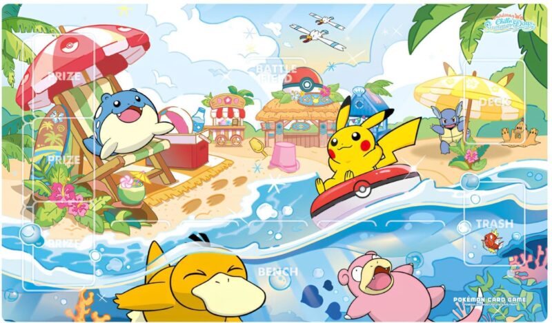 Pokémon-TCG-Playmat-Spielunterlage-Zubehör-Karten-Chillin-Summer-Days-Sun-Korea-Sammelkartenspiel