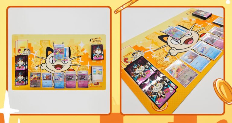 Pokémon-TCG-Playmat-Spielunterlage-Zubehör-Karten-Mauzi-Meowth-Coin-Rush-Korea-TCG-Sammelkartenspiel-1