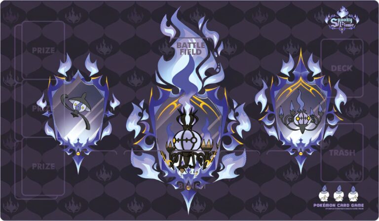Pokémon-TCG-Playmat-Zubehör-Karten-Mega-Skelabra-Chandelure-Spooky-Flame-Korea-TCG-Sammelkartenspiel