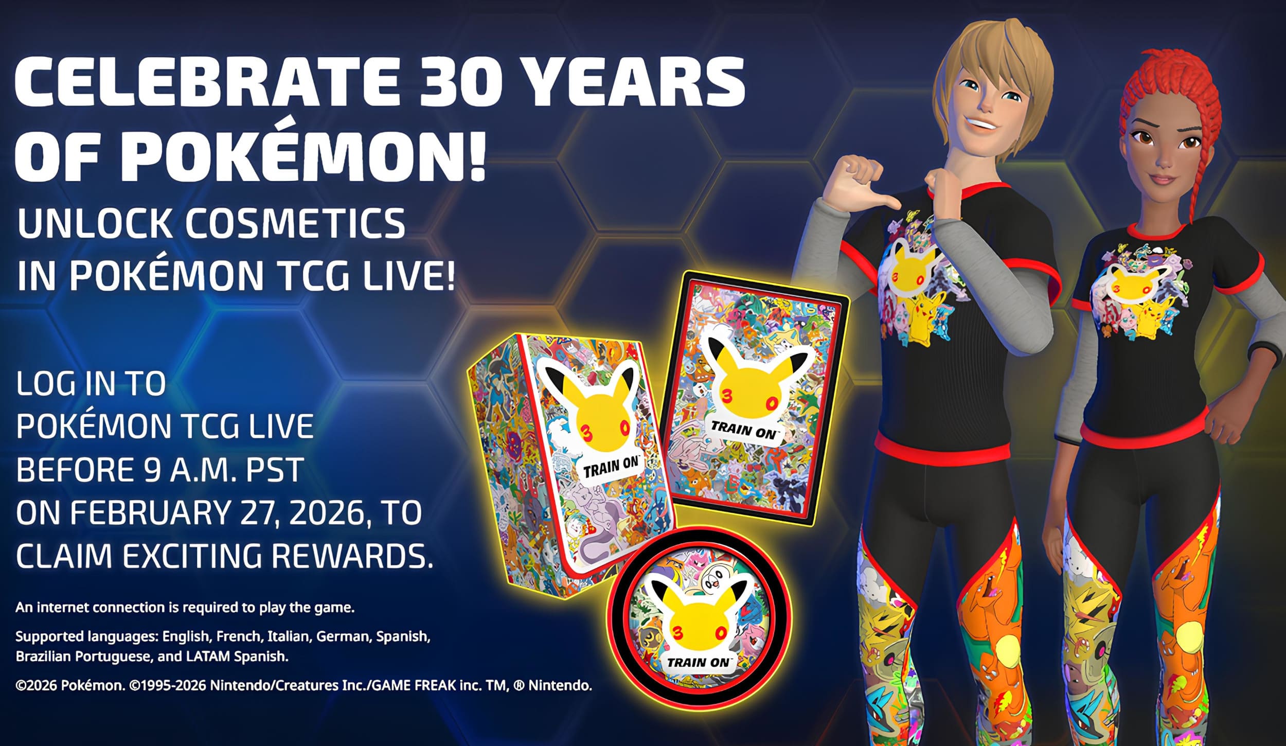 Pokémon-TCG-Sammelkartenspiel-Live-30-Jahre-30th-Anniversary-Event-kostenloses-Zubehör-Accessoires