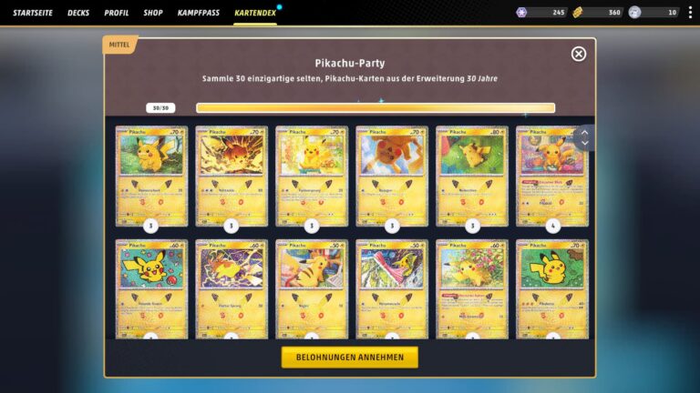 Pokemon-TCG-Sammelkartenspiel-Live-kostenlose-Decks-30-Jahre-30th-Celebration-Mew-ex-Feelinara-ex-2