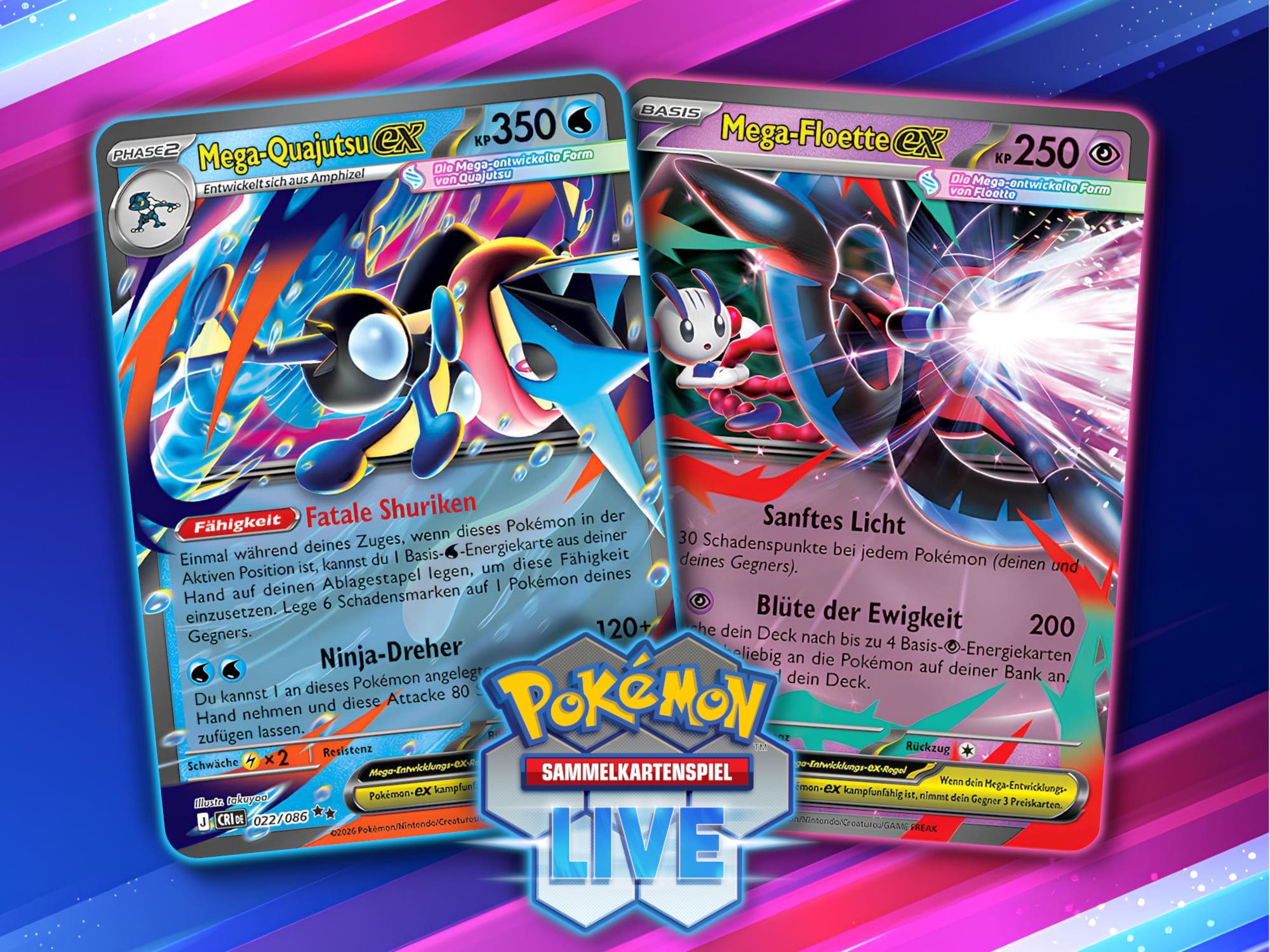 Pokemon-TCG-Sammelkartenspiel-Live-kostenlose-Decks-Mega-Quajutsu-ex-Floette-ex-Wachsendes-Chaos-2026