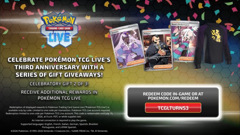 Pokemon-TCG-Sammelkartenspiel-Live-kostenlose-Full-Art-Trainerkarten-Code-Micas-Auftritt-Gipson-Violette-Jubiläum-2026-1