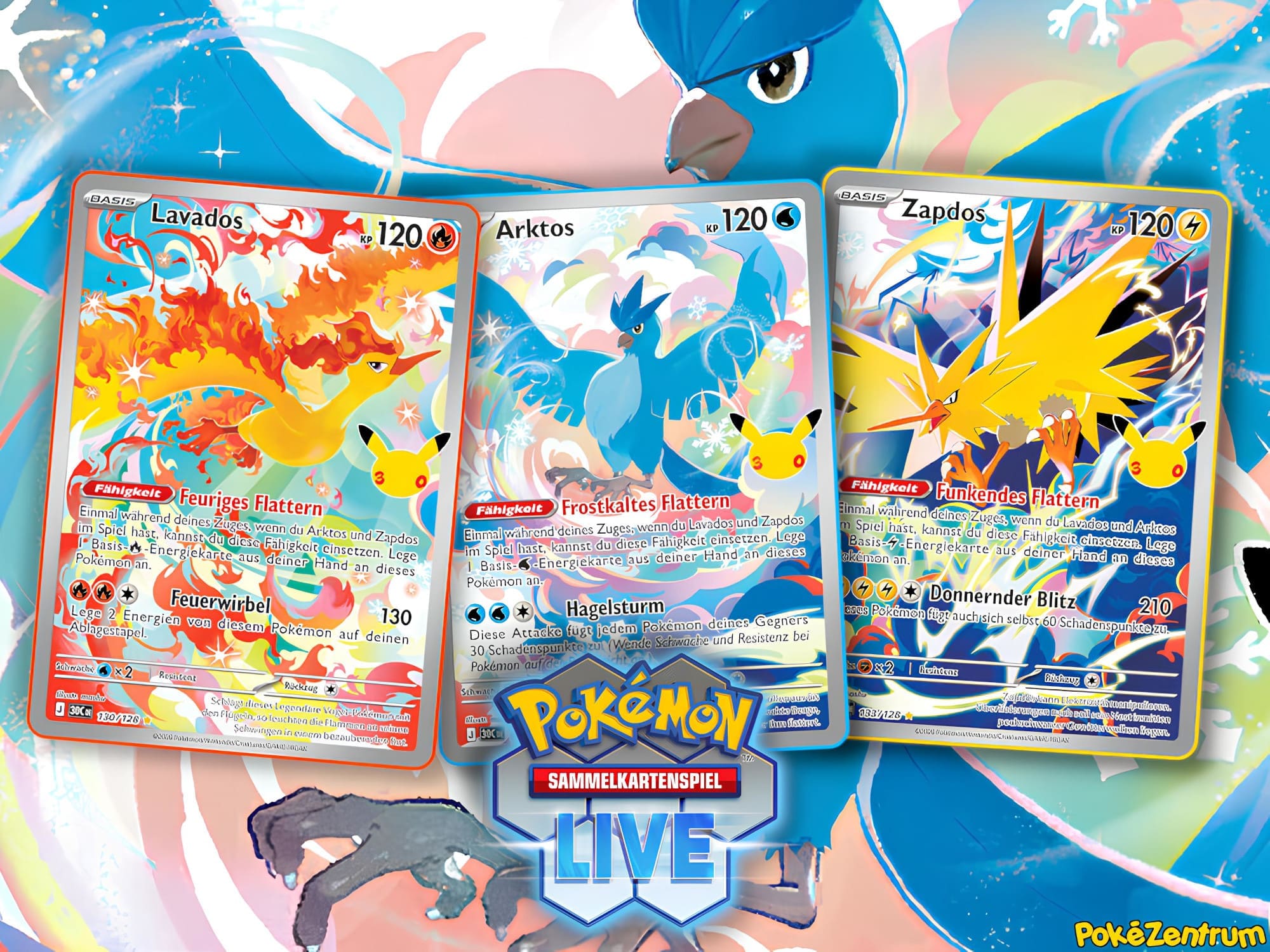 Pokemon-TCG-Sammelkartenspiel-Live-kostenlose-Karten-Lavados-Arktos-Zapdos-30-Jahre-2026