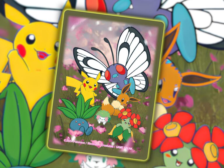 Pokemon-TCG-Sammelkartenspiel-Live-kostenlose-Kartenhuellen-Sleeves-Blumiges-Gestöber-Smettbo-Pikachu-Evoli-Shaymin-2026