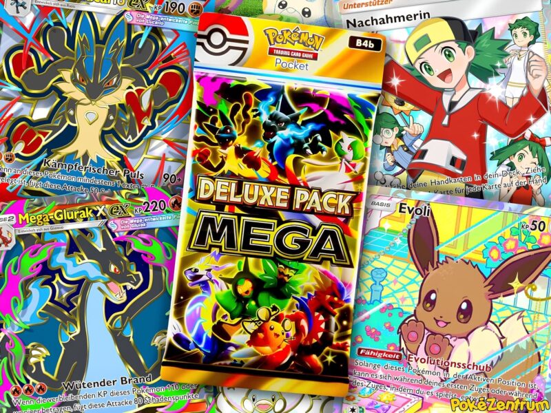 Pokemon-TCG-Sammelkartenspiel-Pocket-Set-Erweiterung-B4b-Deluxpack-Mega-angekündigt