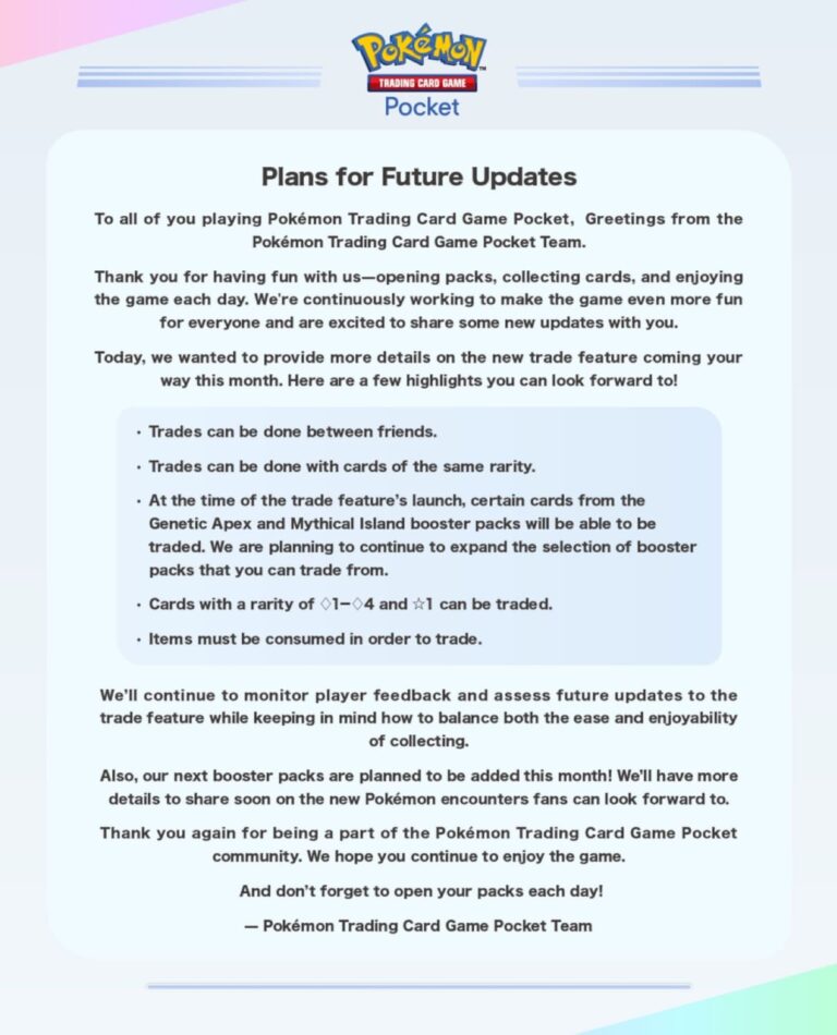 Pokémon-TCG-Sammelkartenspiel-Pocket-Tauschen-Tauschfunktion-Kartentausch-Ankündigung