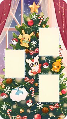 Pokemon-TCG-Sammelkartenspiel-Pocket-Wunderwahl-Event-Evoli-Zubehör-Hintergrund-Weihnachten