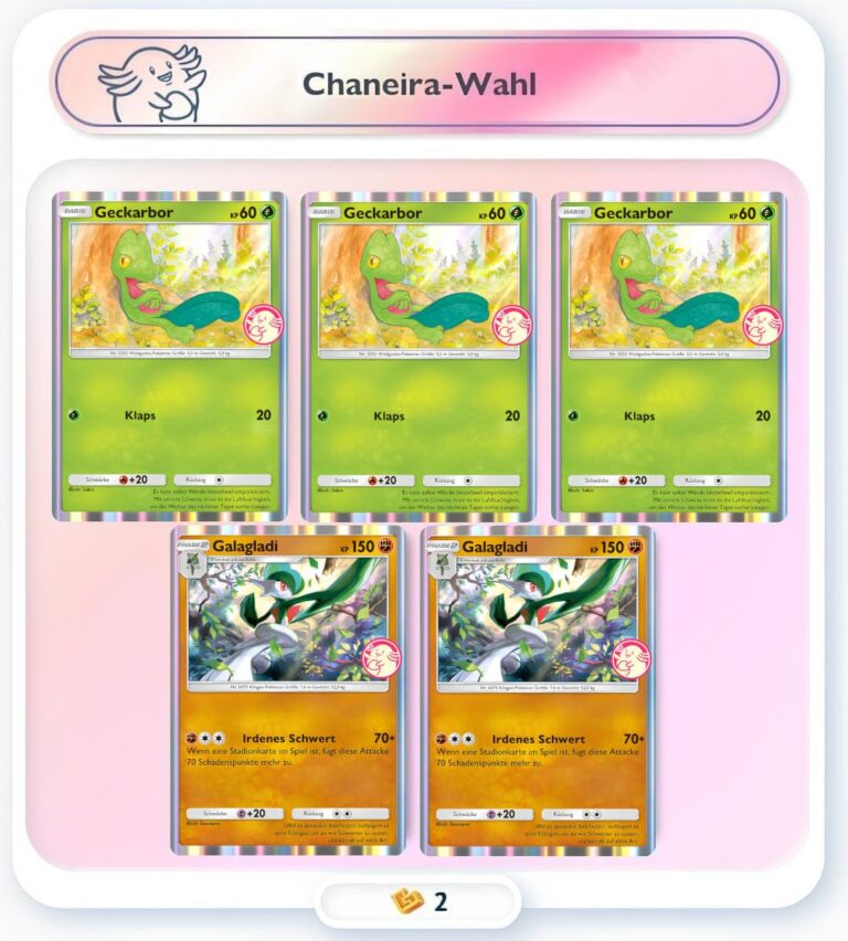 Pokemon-TCG-Sammelkartenspiel-Pocket-Wunderwahl-Event-Geckarbor-Galagladi-Chaneira-Wahl