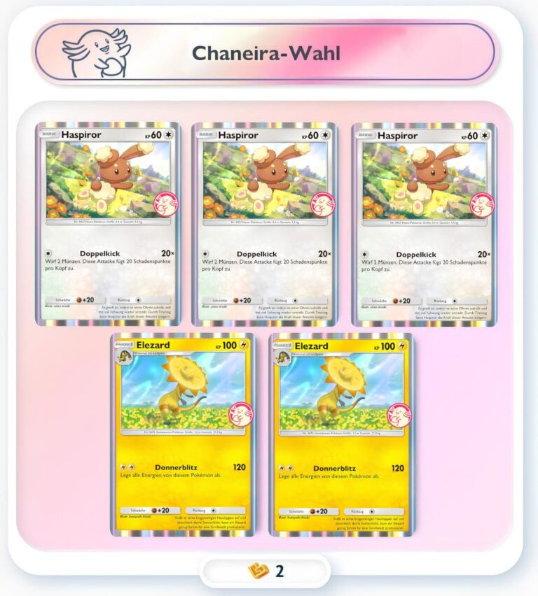 Pokemon-TCG-Sammelkartenspiel-Pocket-Wunderwahl-Event-Haspiror-Elezard-Chaneira-Wahl