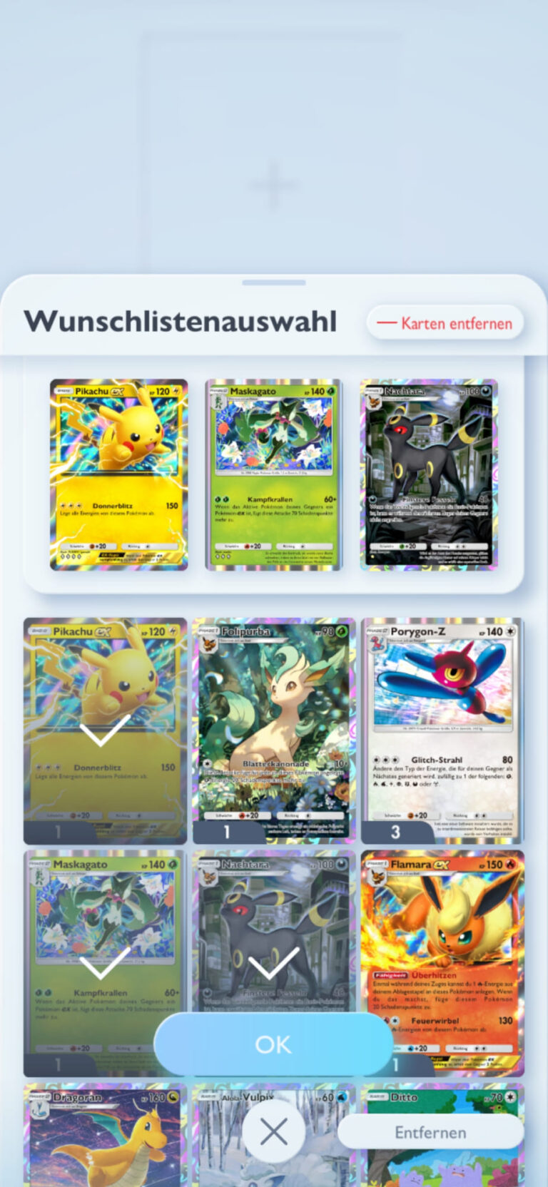 Pokémon-TCG-Sammelkartenspiel-Pocket-Wunschliste