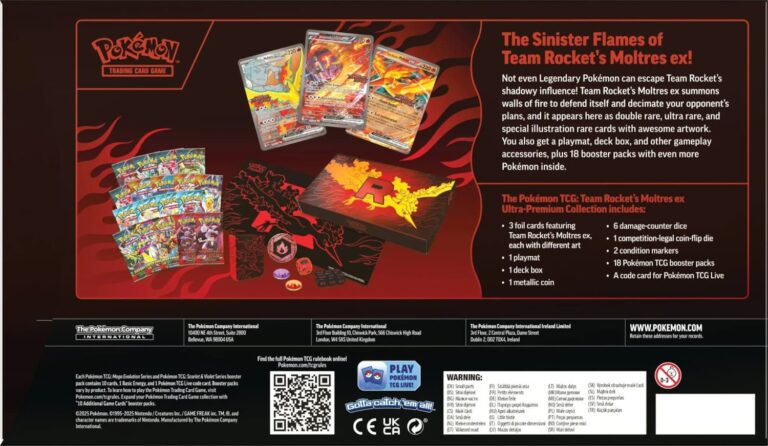 Pokémon-Team-Rockets-Moltres-Lavados-ex-Ultra-Premium-Collection-Kollektion-Box-2025-Back-Englisch