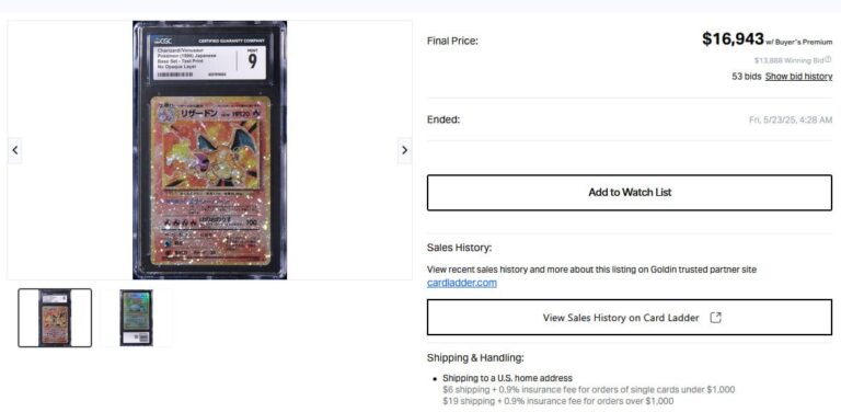 Pokémon-Test-Print-Pokémon-Karten-Japan-Glurak-Wert-Preis-Auktion-Juni-2025