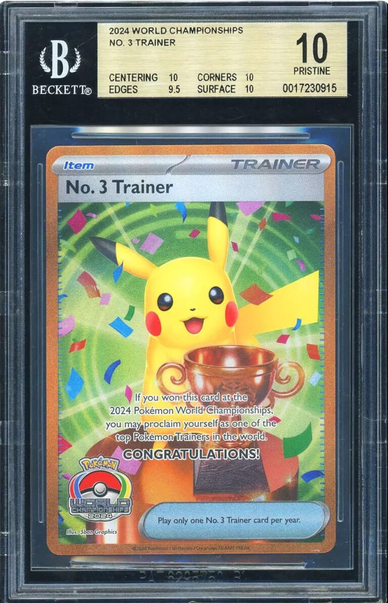 Pokémon-World-Championships-2024-No-3-Trainer-Trophy-Karte-Pikachu-BGS-10