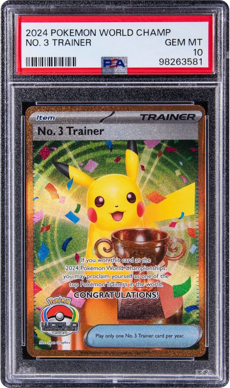 Pokémon-World-Championships-2024-No-3-Trainer-Trophy-Karte-Pikachu-PSA-10