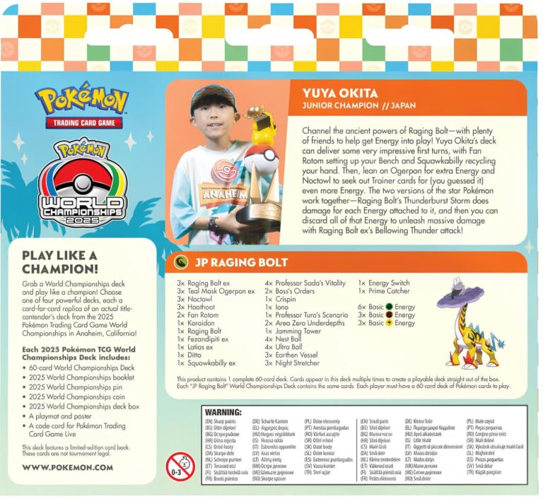 Pokémon-World-Championships-Deck-Weltmeisterschaftsdeck-2025-Yuya-Okita-JP-Raging-Bolt-Furienblitz-Englisch-1
