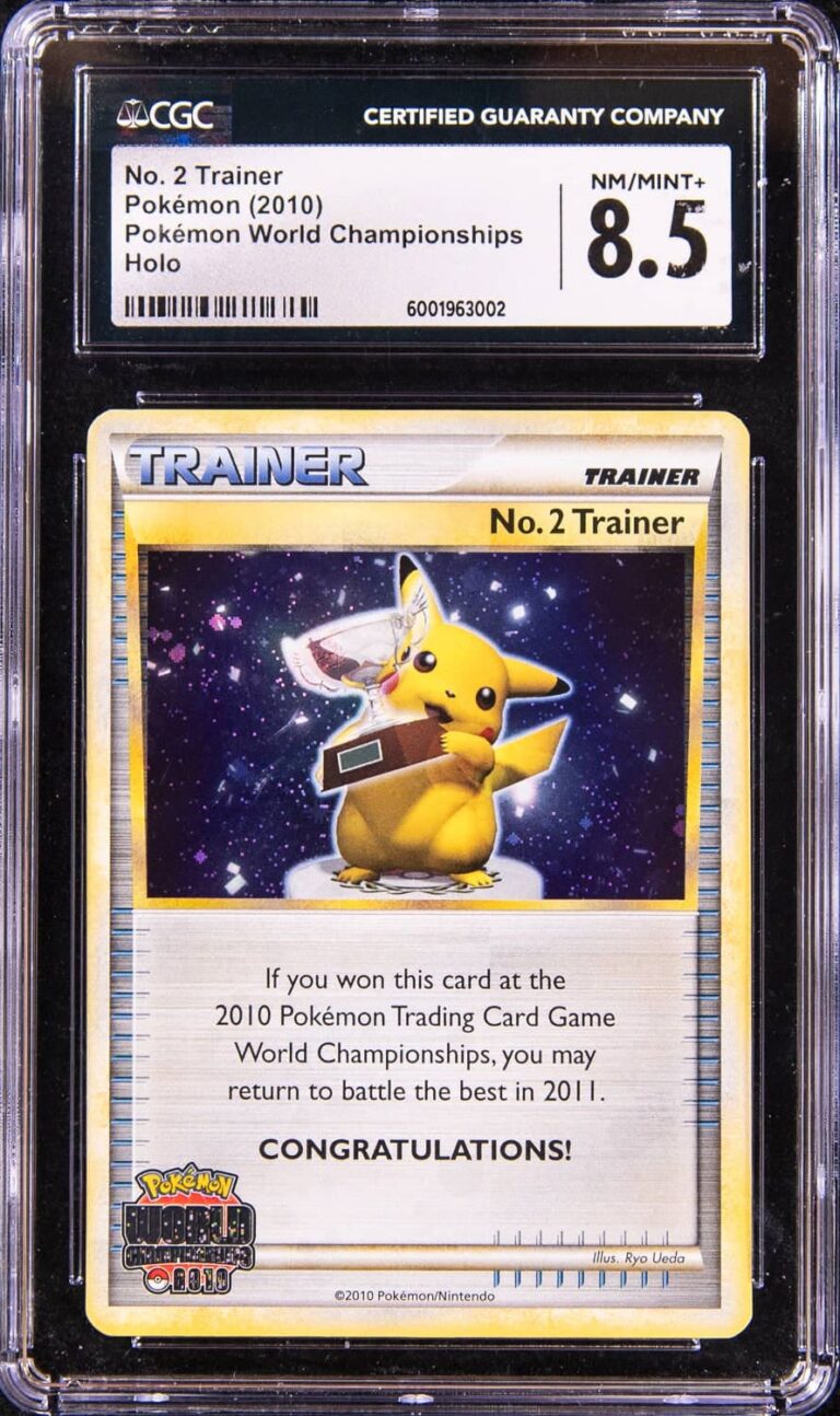 Pokémon-World-Championships-No-2-Trainer-2010-Trophy-Card-Karte-Pikachu-CGC-8.5
