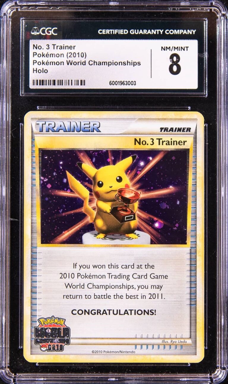 Pokémon-World-Championships-No-3-Trainer-2010-Trophy-Card-Karte-Pikachu-CGC-8