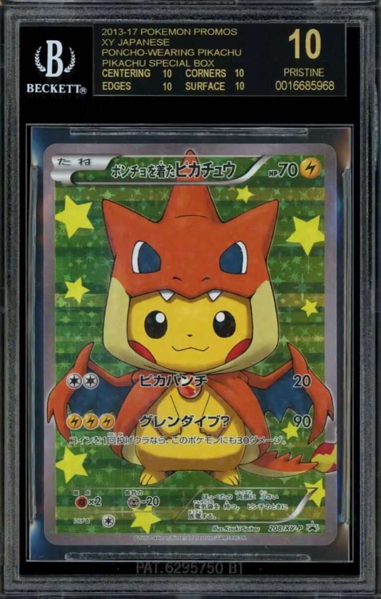 Poncho-Pikachu-208-XY-P-Promo-Pokémon-Karte-BGS-10-Pristine-Black-Label-Japanese
