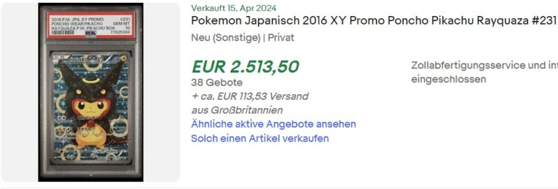 Poncho-Pikachu-Pokémon-Karten-eBay-Verkäufe-Verkauf-April-2024