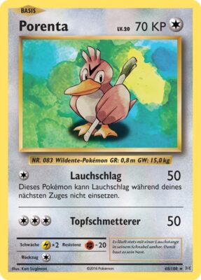 Porenta_68-108_XY-Evolution-Evolutions_Pokémon-Karte_Deutsch