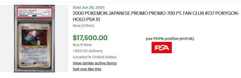 Porygon-137-700-Pt.-Fan-Club-Promo-Pokémon-Karte-Japan-2000-PSA-10-Preis-Wert-Juli-2026
