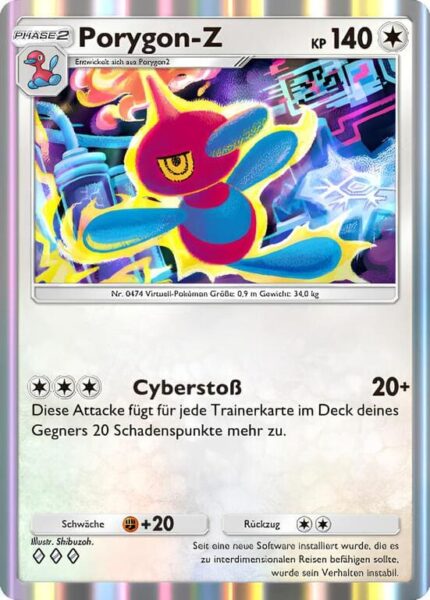 Porygon-Z-058-069-B1a-Feuerrote-Flammen-Pokémon-Karte-Deutsch