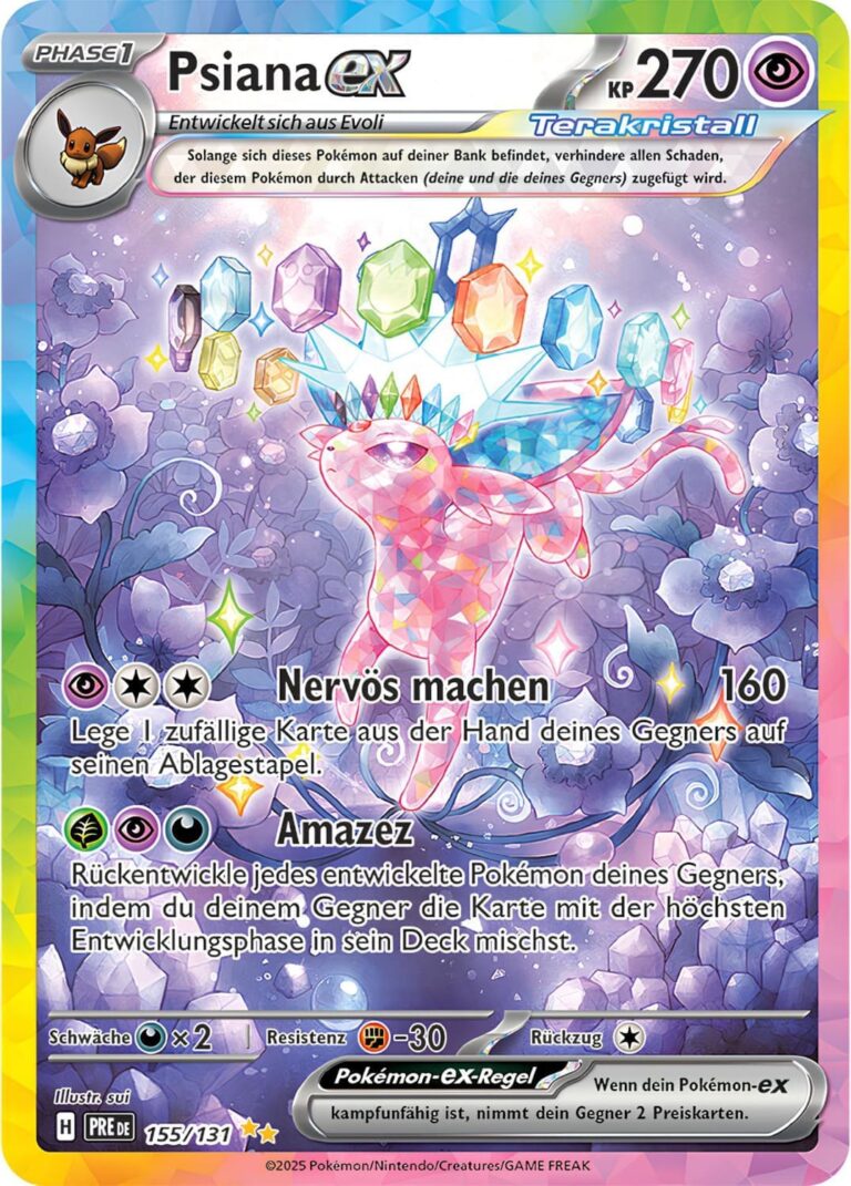 Psiana-ex-155-131-Prismatische-Entwicklungen-Secret-Special-Illustration-Rare-Pokémon-Karte-Deutsch-Karmesin-Purpur-TCG-Sammelkartenspiel