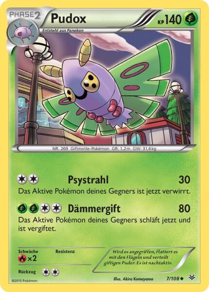 Pudox-7-108-XY-Drachenleuchten-Pokémon-Karte-Deutsch-TCG-Sammelkartenspiel