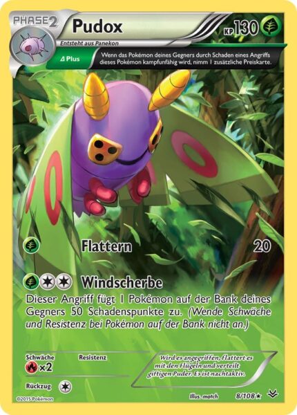 Pudox-8-108-XY-Drachenleuchten-Pokémon-Karte-Deutsch-TCG-Sammelkartenspiel