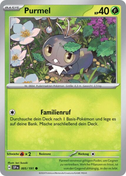 Purmel-005-191-SSP-DE-Karmesin-Purpur-Stürmische-Funken-Pokémon-Karte-Deutsch-TCG
