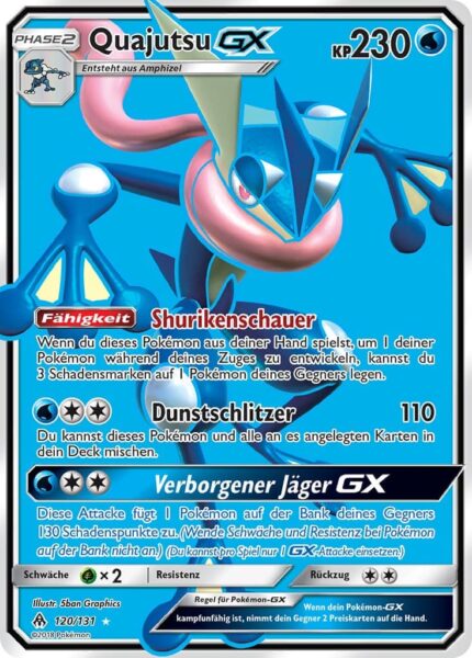 Quajutsu-GX-120-131-Sonne-Mond-Grauen-der-Lichtfinsternis-Full-Art-Pokémon-Karte-Deutsch