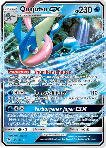 Quajutsu-GX-24-131-Sonne-Mond-Grauen-der-Lichtfinsternis-Pokémon-Karte-Deutsch