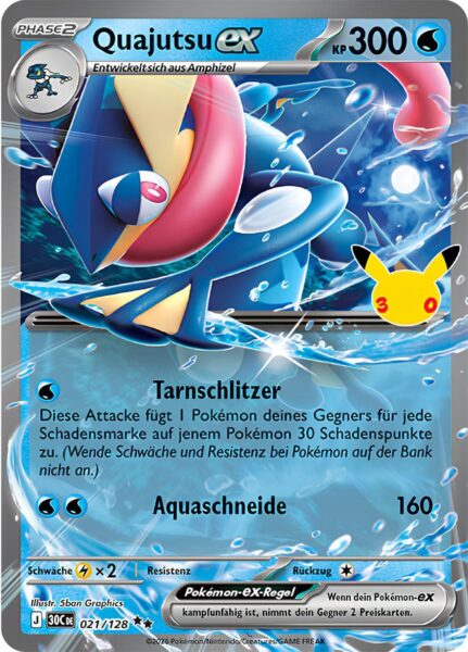 Quajutsu-ex-021-128-30C-30-Jahre-Jubiläum-Set-Erweiterung-Pokémon-Karte-Deutsch