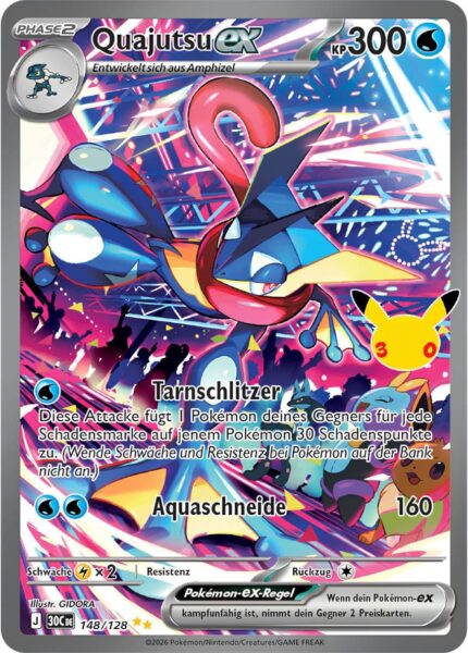 Quajutsu-ex-148-128-30C-30-Jahre-30th-Celebration-Special-Illustration-Rare-Pokémon-Karte-Deutsch