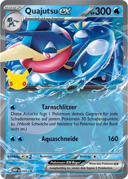 Quajutsu-ex-MEP-099-30-Jahre-Promo-Pokémon-Karte-Deutsch