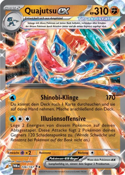 Quajutsu-ex_106-167_Maskerade-im-Zwielicht_Terarkristall-Pokémon-Karte_Deutsch