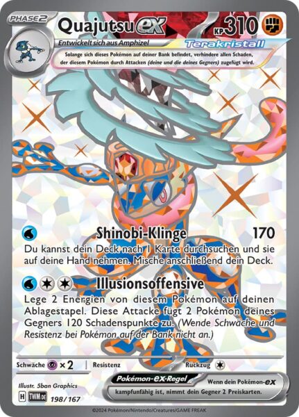Quajutsu-ex_198-167_TWM-DE_Maskerade-im-Zwielicht_Secret-Rare_Full-Art_Pokémon-Karte_Deutsch