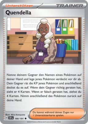 Quendella-190-191-SSP-DE-Karmesin-Purpur-Stürmische-Funken-Pokémon-Karte-Deutsch-TCG