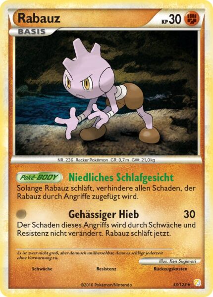 Rabauz-33-123-Heartgold-Soulsilver-Baby-Pokémon-Karte-Deutsch-TCG-Sammelkartenspiel
