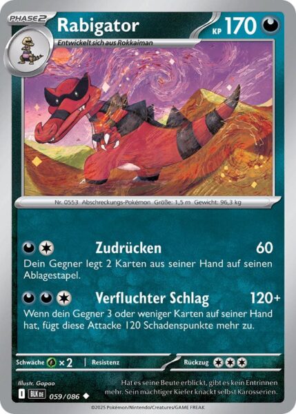 Rabigator-059-086-BLK-DE-Schwarze-Blitze-Pokémon-Karte-Karmesin-Purpur-Deutsch