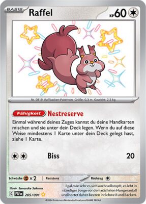 Raffel_205-091_PAF-DE_Shiny_Schillernd_Paldeas-Schicksale_Pokémon-Karte_Deutsch