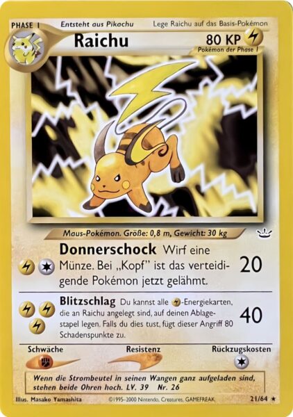 Raichu-21-64-Neo-Revelation-Pokémon-Karte-Deutsch