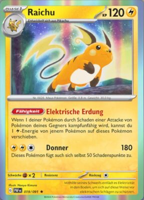 Raichu_019-091_PAF-DE_Paldeas-Schicksale_Paldean-Fates_Pokémon-Karte_Deutsch